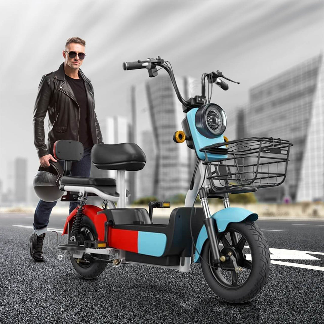 electric scooter with pedal assist Megawheels Jazz Electric 48 v Sleek Moped Scooter With Pedal Assist – Rafplay