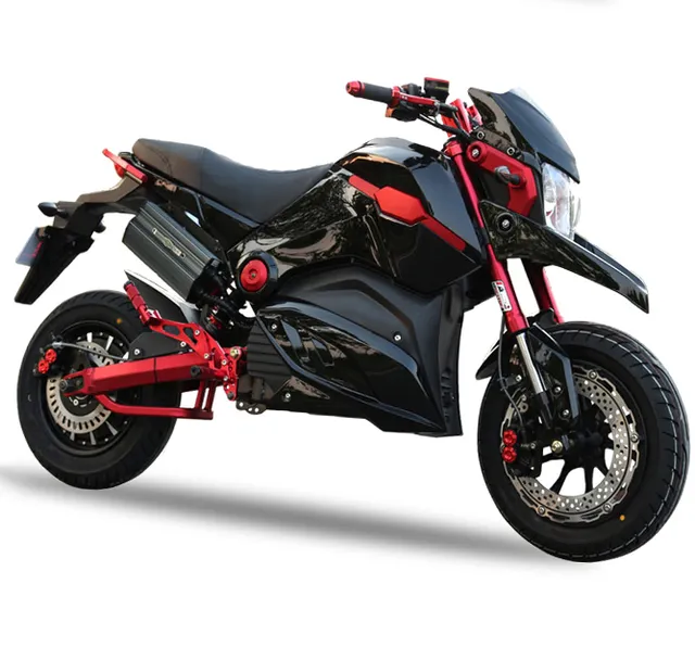 Electric 60 v sports motorbike for adults - black 
