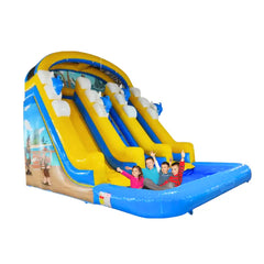 Megastar Dual Lane Inflatable Water Slide Pool for Kids
