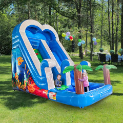 Megastar Inflatable Water Slide, Inflatable Wet Slide with Small Pool for Kids and Adults