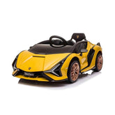 Yellow toy sports car with black interior