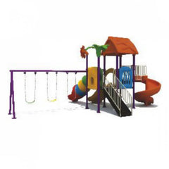 egastar Escapade Metal Outdoor Tower with Triple Slide & Swings