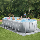 Family Enjoy Intex Prism Frame Above Ground Oval Pools