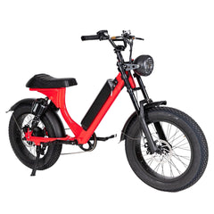 Electric Fat tyre Bike 48 v with lights pedal and removable battery- Red
