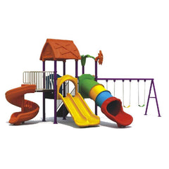 egastar Escapade Metal Outdoor Tower with Triple Slide & Swings