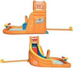 Bestway Waterpark Turbo Splash Inflatable Bouncer Water Park, Bouncy Castle, Water Slide and Pool for Kids