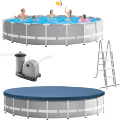 Intex 26756UK Prism Metal Frame Swimming Pool Round 6.1 x 1.32 m 20 ft