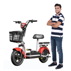 Megawheels Porta CX Electric scooter 2 seater 2 PASSENGER Bike 48 V with peda - RED