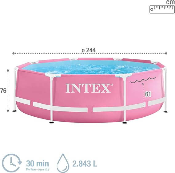 PINK METAL FRAMETH POOL 2.44mtX76cm
