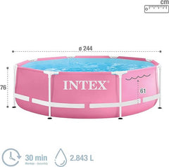 PINK METAL FRAMETH POOL 2.44mtX76cm