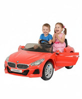 Red toy car with black interior