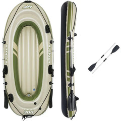 Inflatable kayak with paddle