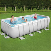 Bestway 16’ X 8’ X 48” Portable Set Power Steel Rectangular Swimming Pool
