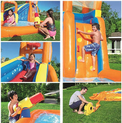 Bestway Waterpark Turbo Splash Inflatable Bouncer Water Park, Bouncy Castle, Water Slide and Pool for Kids