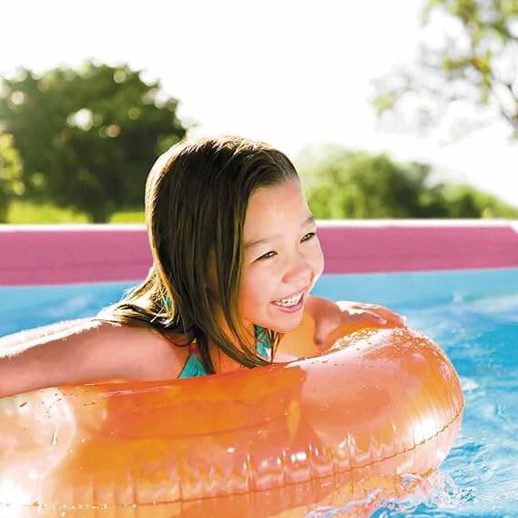 pink metal frame pool