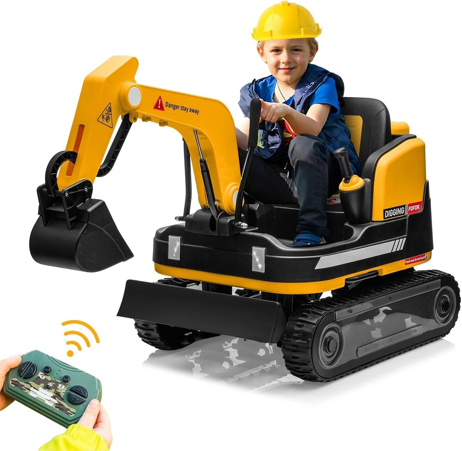 Megastar Electric Crawler Crane Rideon Kids Functional Construction 12 V Toy Car With Rc