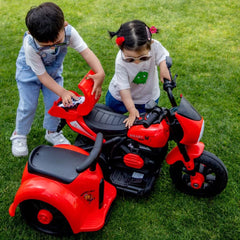 Megastar Rideon Electric Hunter Bike With Side by Side Car 12 V With Rc for 2 Kids