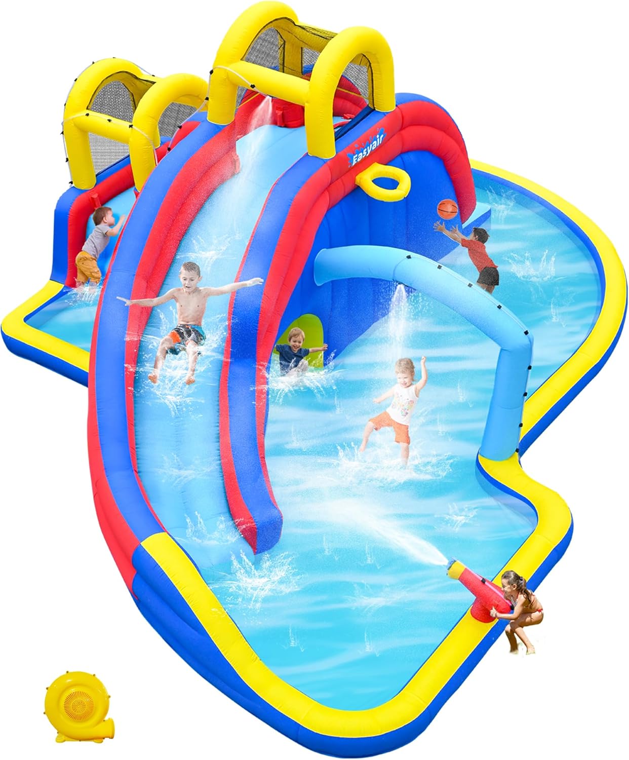 Kids Play Inflatable Water Slide Bounce House with Splash Pools