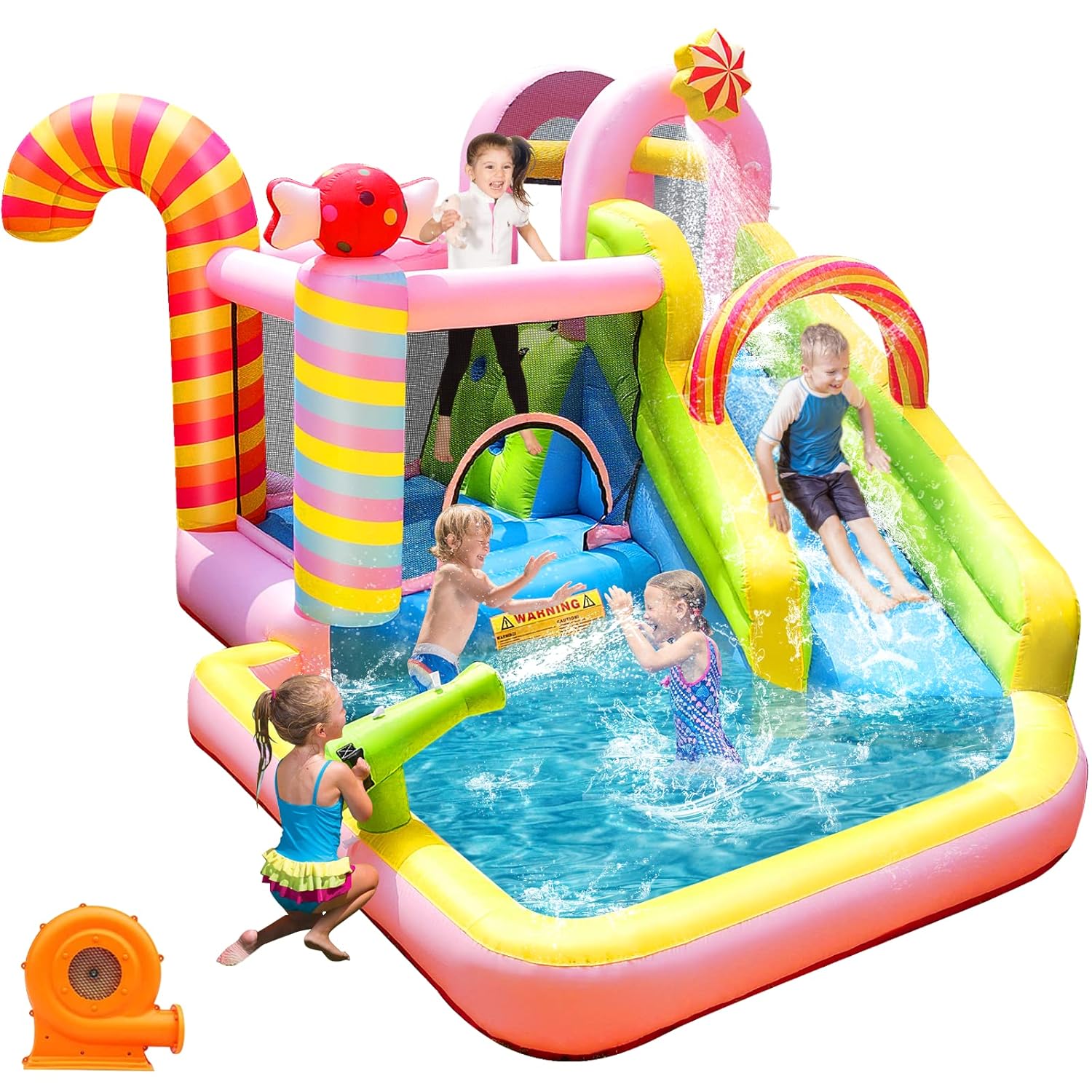 Kids Enjoy Inflatable Bounce House Water Slide for Kids