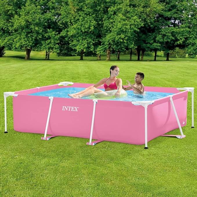 INTEX PINK RECTANGULAR FRAME POOL 2.2x1.5x0.6mt.
