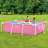 INTEX PINK RECTANGULAR FRAME POOL 2.2x1.5x0.6mt.