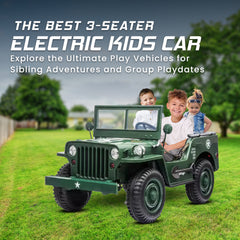 Megastar Mini Willys Jeep Buggy Electric Ride on 24 V With 3 Seats for Kids