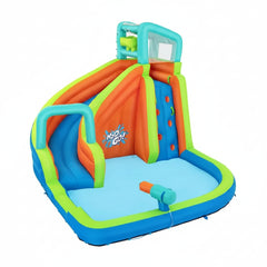 Kids inflatable water park with slide and pool area