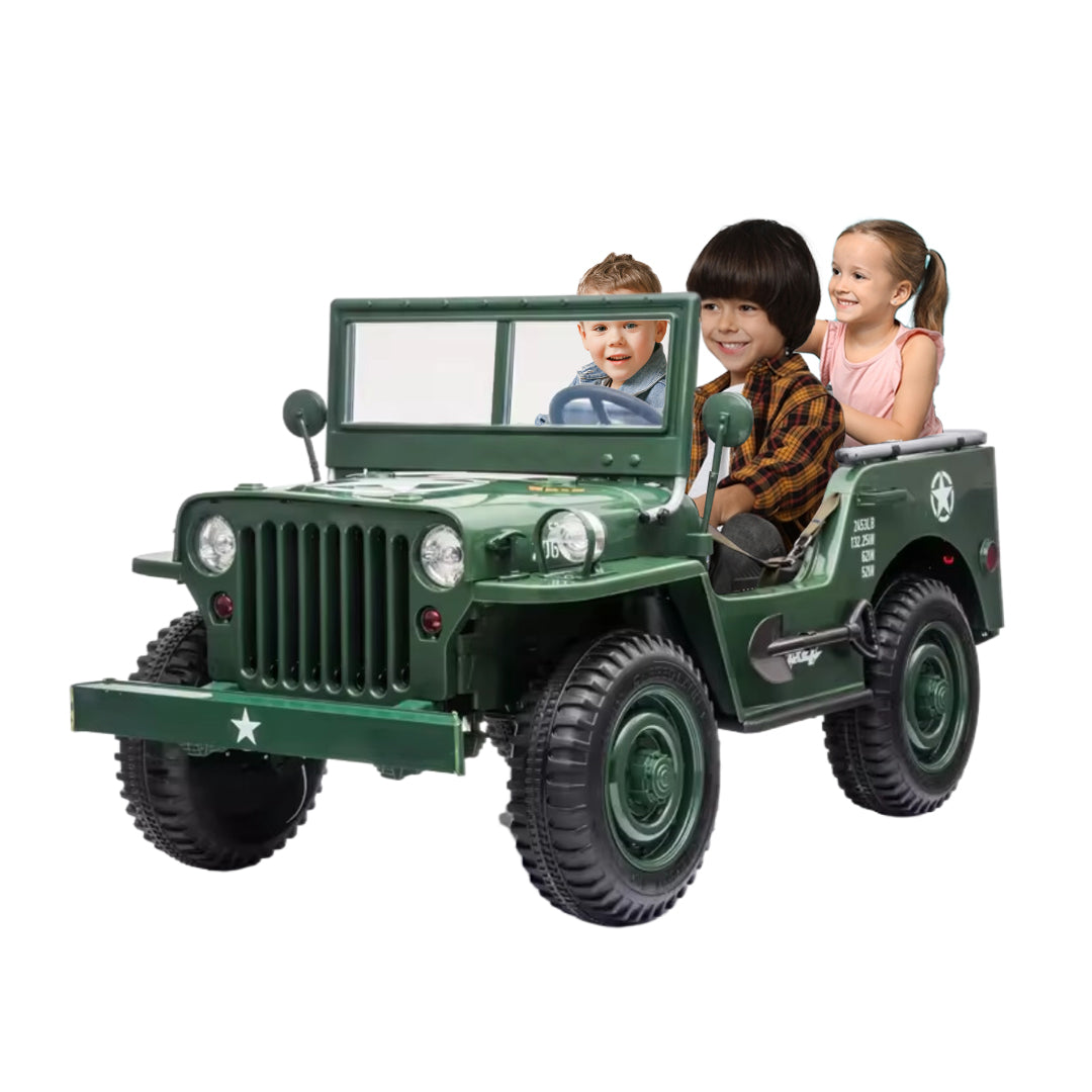 Megastar Mini Willys Jeep Buggy Electric Ride on 24 V With 3 Seats for Kids