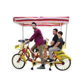 Megawheels Surrey Quadricycle Tandem Bike 4 Seater With Roof and Pedal Driving