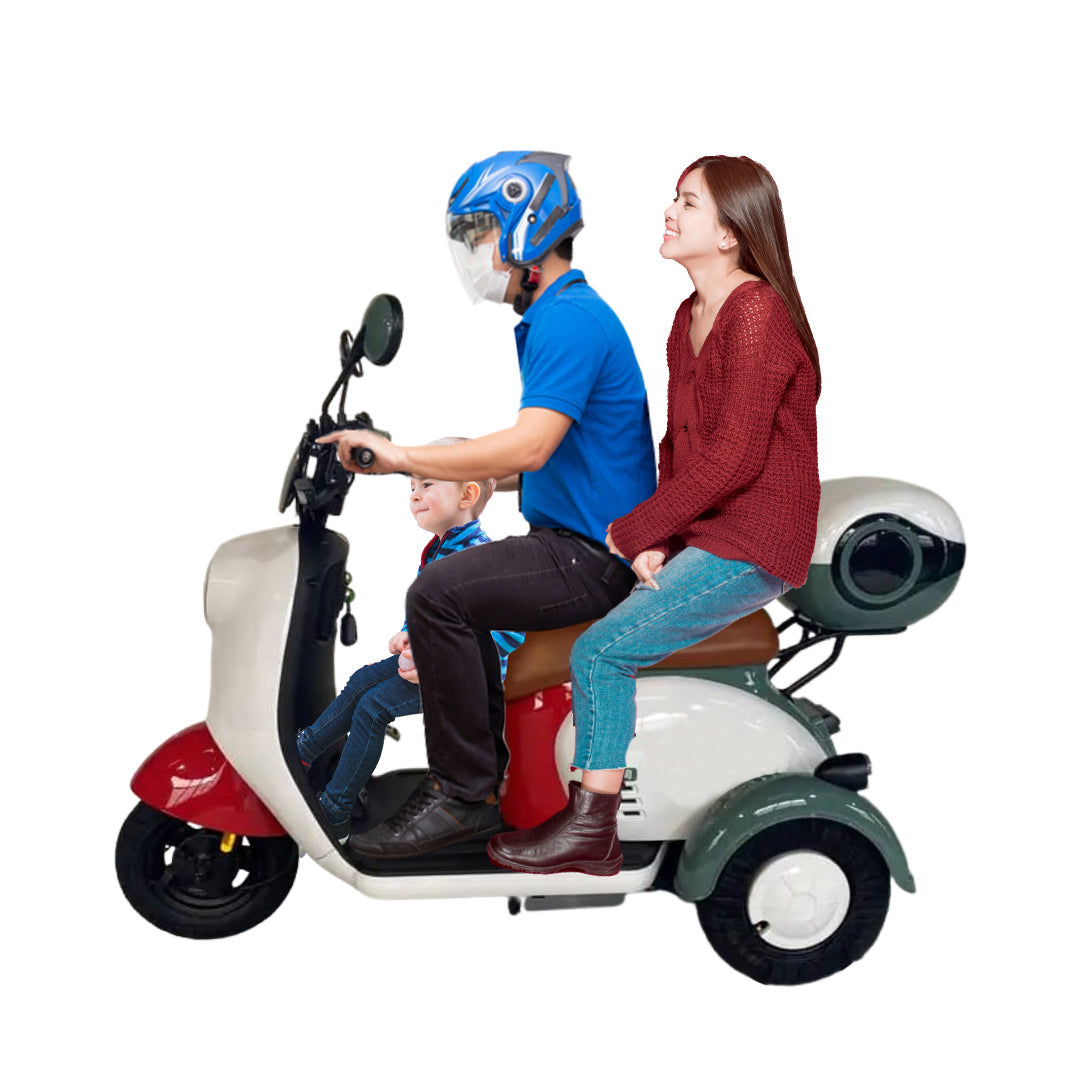 Megawheels Electric Parent child Vespa Styled Trike Scooter 48 v