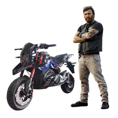 Electric 60 v sports motorbike for adults - black blue