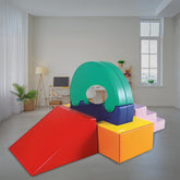 Megastar 3 Step Climb and Crawl Soft Play Activity Set, Foam Shapes for Climbing, Crawling and Sliding