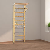 Megastar Wooden Swedish Ladder Wall Set with Trapeze bars for kids