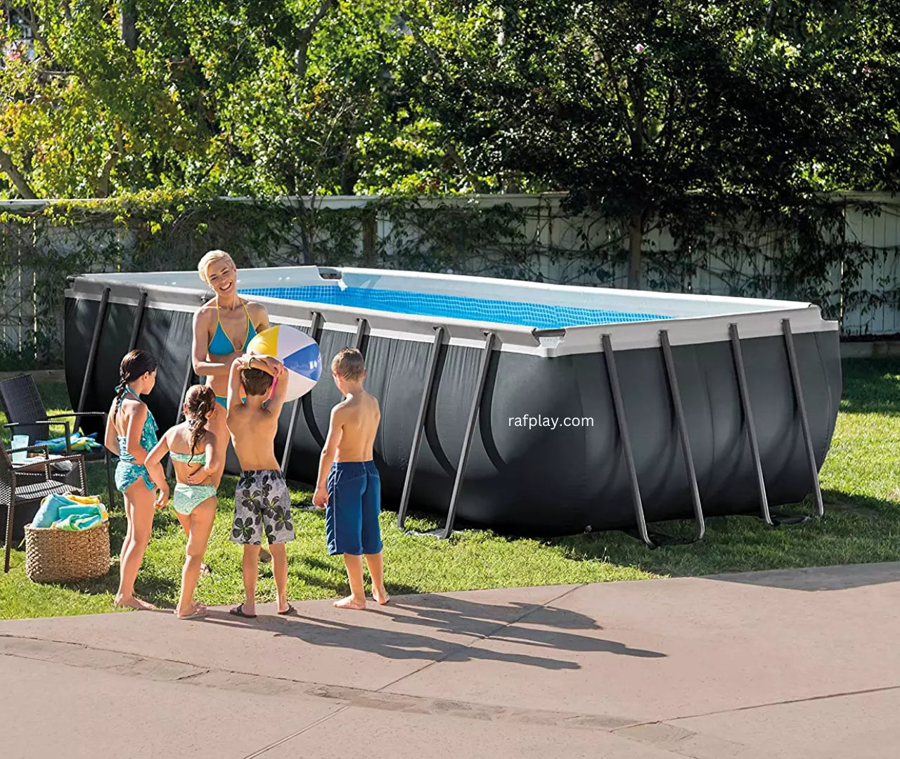 INTEX Ultra XTR Frame Rectangular Pool Set With Sand Filter Pump (18ft x 9ft x52" )