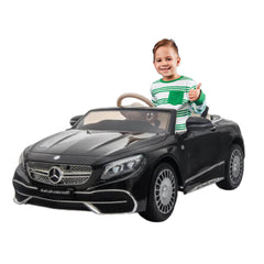 Raf Licensed Mercedes 12 v Maybach Master class Benz S-Class 650 Electric car for kids with RC - Metal Black