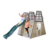 Megastar Adventure Playbox Backyard Wooden Playground With Plastic Slide and Climbing Wall - 313 X 160 X 195 CMS