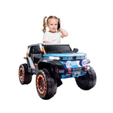 A Child playing with a toy Kids car