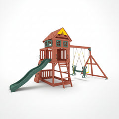 Kiddoro Playful Peaks with a slide and swings