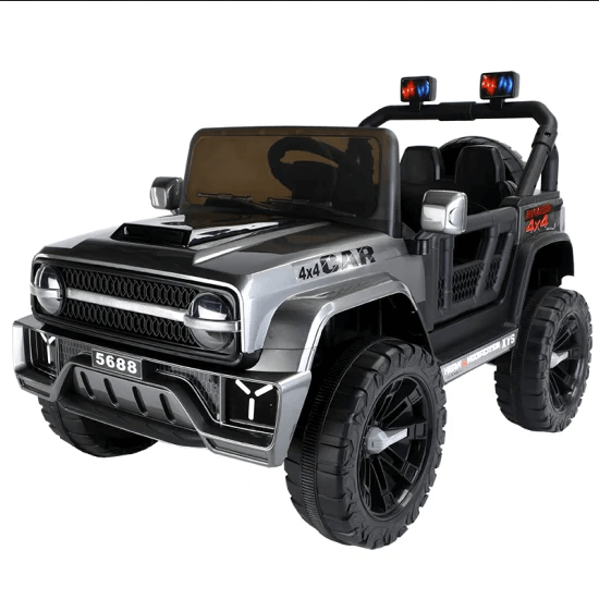 Megastar Ride on 12 v Rocky Road 12v open jeep for terrain driving-silver