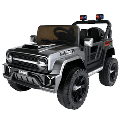 Megastar Ride on 12 v Rocky Road 12v open jeep for terrain driving-silver