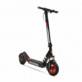 Black electric scooter with red accents