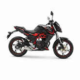 Side View of Black red Xeron SS 150cc Single Cylinder 4 Stroke 5 Speed Manual motorcycle Bike for Adults