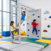 Megastar Customized White AeroClimb Pro Kids Indoor Climbing Gym UAE 3 kids playing in it