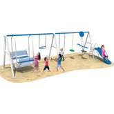 Megastar Amusement Playpark with dual Swing and Slide Playset, glider & Swinger