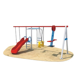 Megastar Lil Monkeys Glide Metal swing and Slide Playhouse