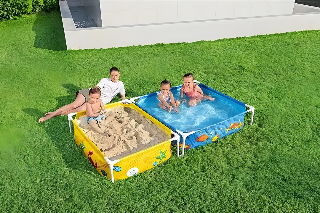 Bestway Rectangular Child Frame Pool Above Ground Swimming Pool Outdoor Water Sand Play Pool