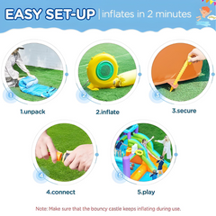 Megastar 6 in 1 Sunny Shine Bouncy Castle With Inflatable Trampoline/Water Slide 2.38mx 3.65mx 3.89m