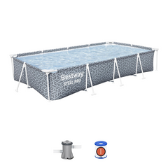 Bestway Steel Pro Rectangle Above Ground Pool Set 3.66 m X 2.01 m X 66 cm Swimming Pool
