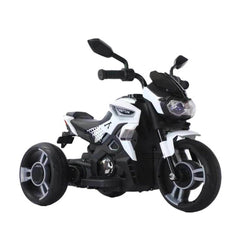 Megastar Ride on 12 v Unicorn Ninja three wheels motortrike-white