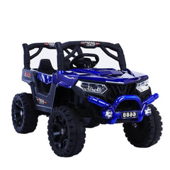 Megastar Ride on Boomer 12 v Mini Suv RC Double Drive Kids Electric Jeep-BLUE